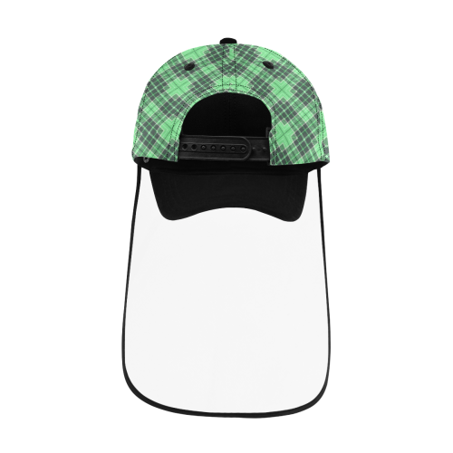 STRIPES LIGHT GREEN Dad Cap (Detachable Face Shield)