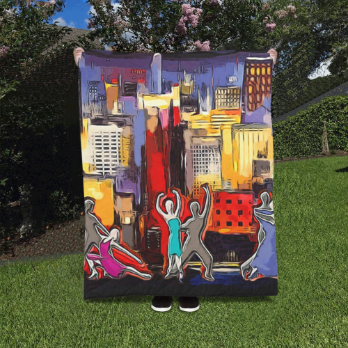 Dancing in the City Quilt 40"x50"
