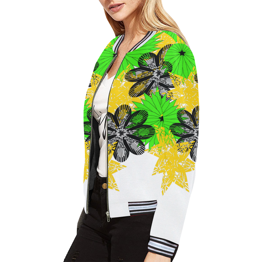 abstract bouquet All Over Print Bomber Jacket for Women (Model H21)