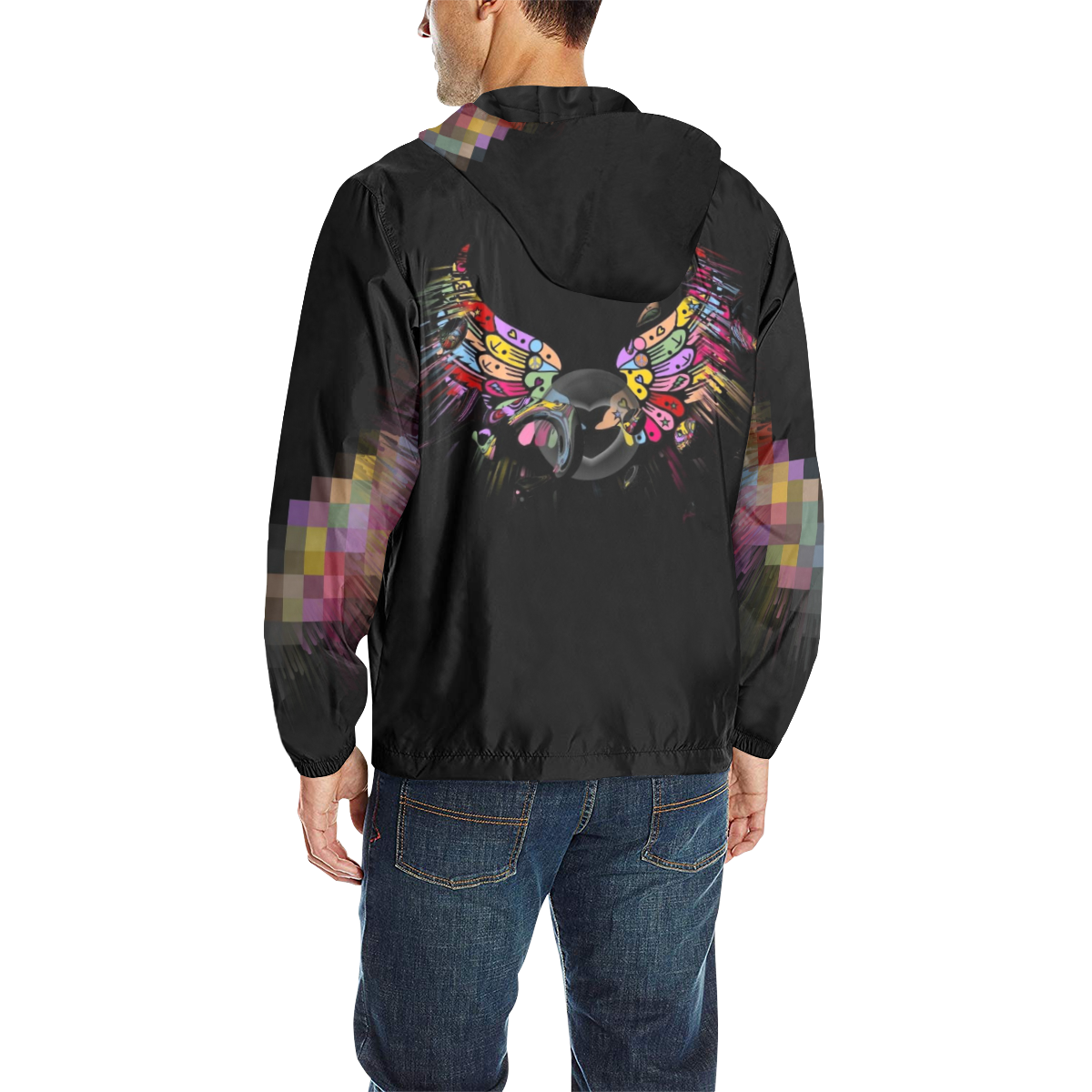 Angles by Nico Bielow All Over Print Quilted Windbreaker for Men (Model H35)