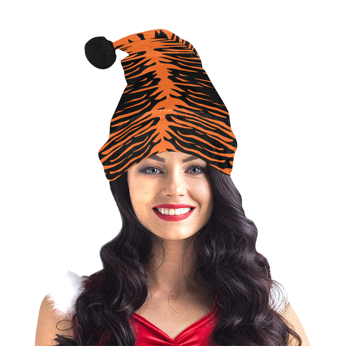 Tiger Stripes Costume Santa Hat