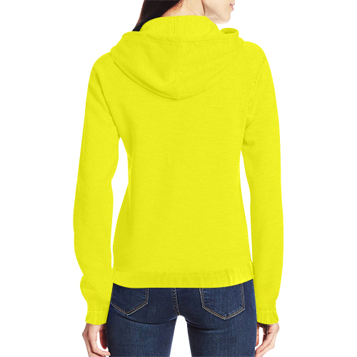 color yellow All Over Print Full Zip Hoodie for Women (Model H14)