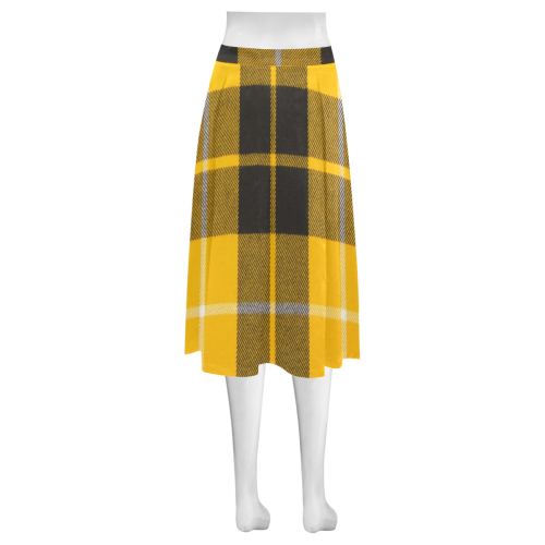 BARCLAY DRESS LIGHT MODERN TARTAN Mnemosyne Women's Crepe Skirt (Model D16)