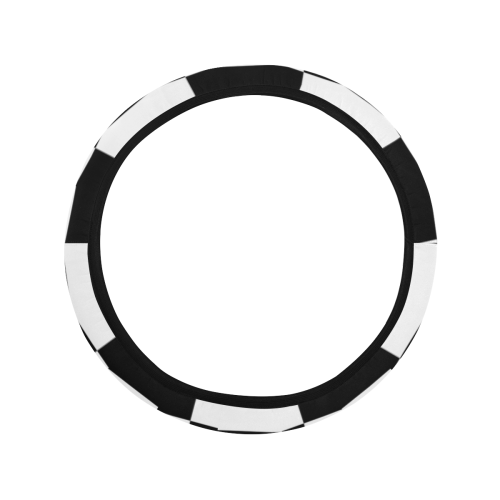 Black White Checkered Steering Wheel Cover with Elastic Edge