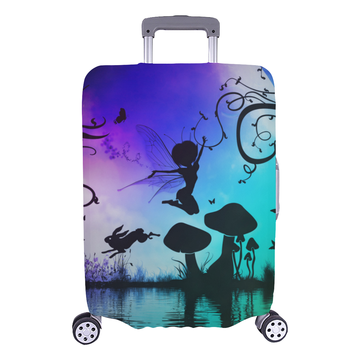 Happy fairy in the night Luggage Cover/Large 26"-28"