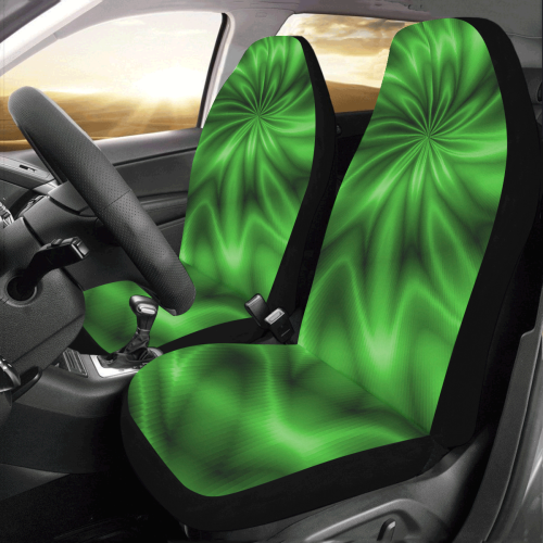 Green Shiny Swirl Car Seat Covers (Set of 2)