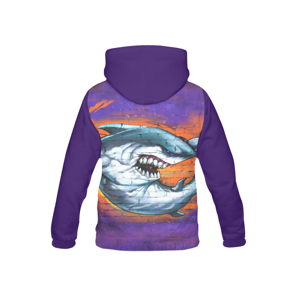 Graffiti Shark (Vest Style) All Over Print Hoodie for Kid (USA Size) (Model H13)