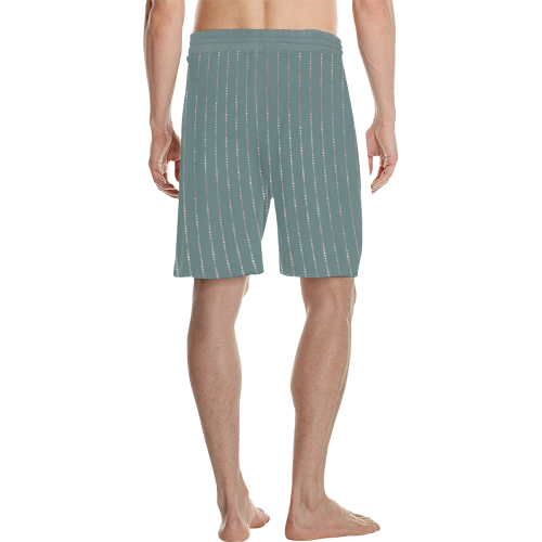 Marcelo golden stripes on stormy grey Men's All Over Print Casual Shorts (Model L23)