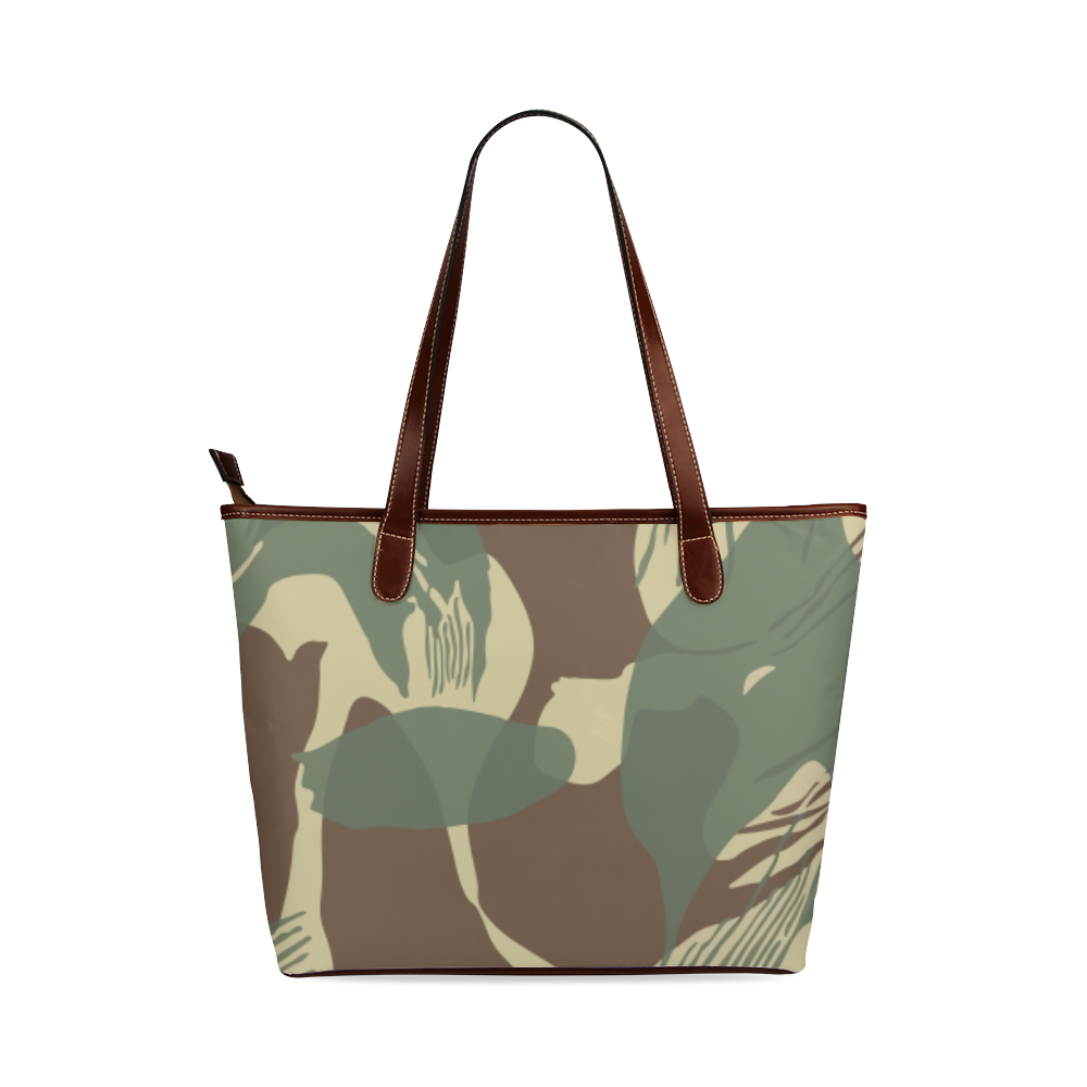 Rhodesian Brushstrokes Camouflage Shoulder Tote Bag (Model 1646)