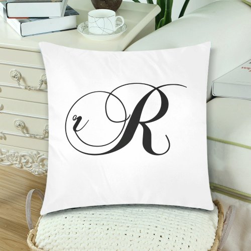 Alphabet R by Jera Nour Custom Zippered Pillow Cases 18"x 18" (Twin Sides) (Set of 2)