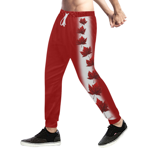 Canada Sweatpants Plus Size Canada Pants Men's All Over Print Sweatpants/Large Size (Model L11)