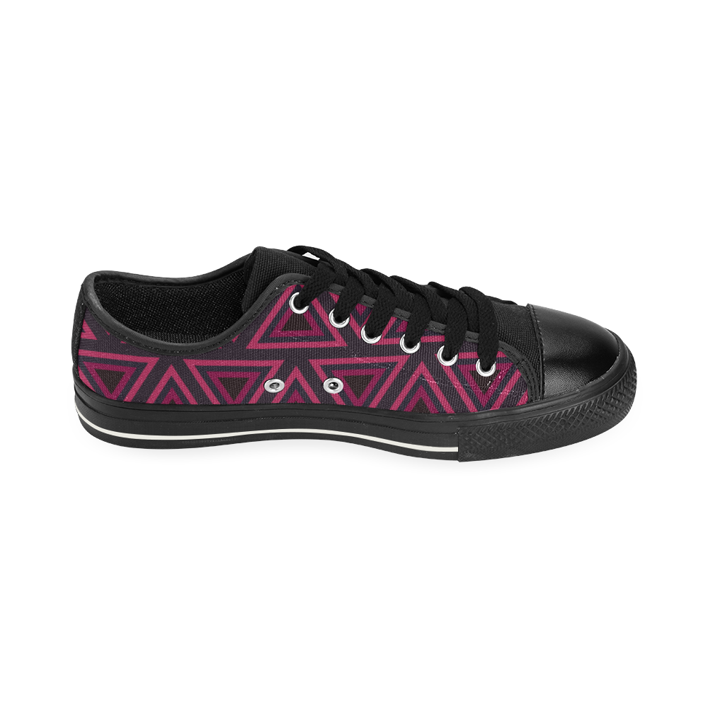 Tribal Ethnic Triangles Low Top Canvas Shoes for Kid (Model 018)