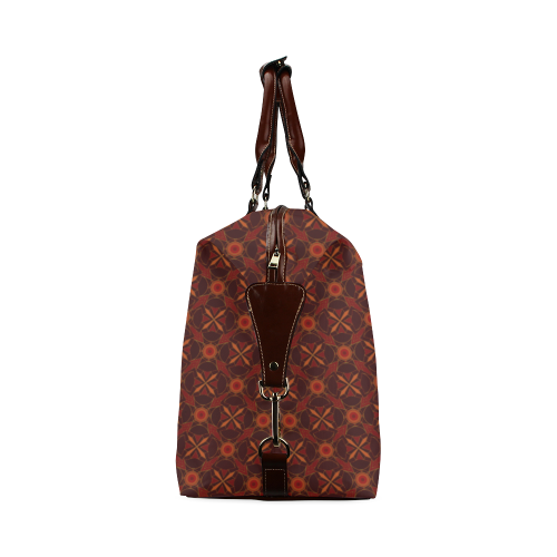 Brown Geometric Pattern Classic Travel Bag (Model 1643) Remake