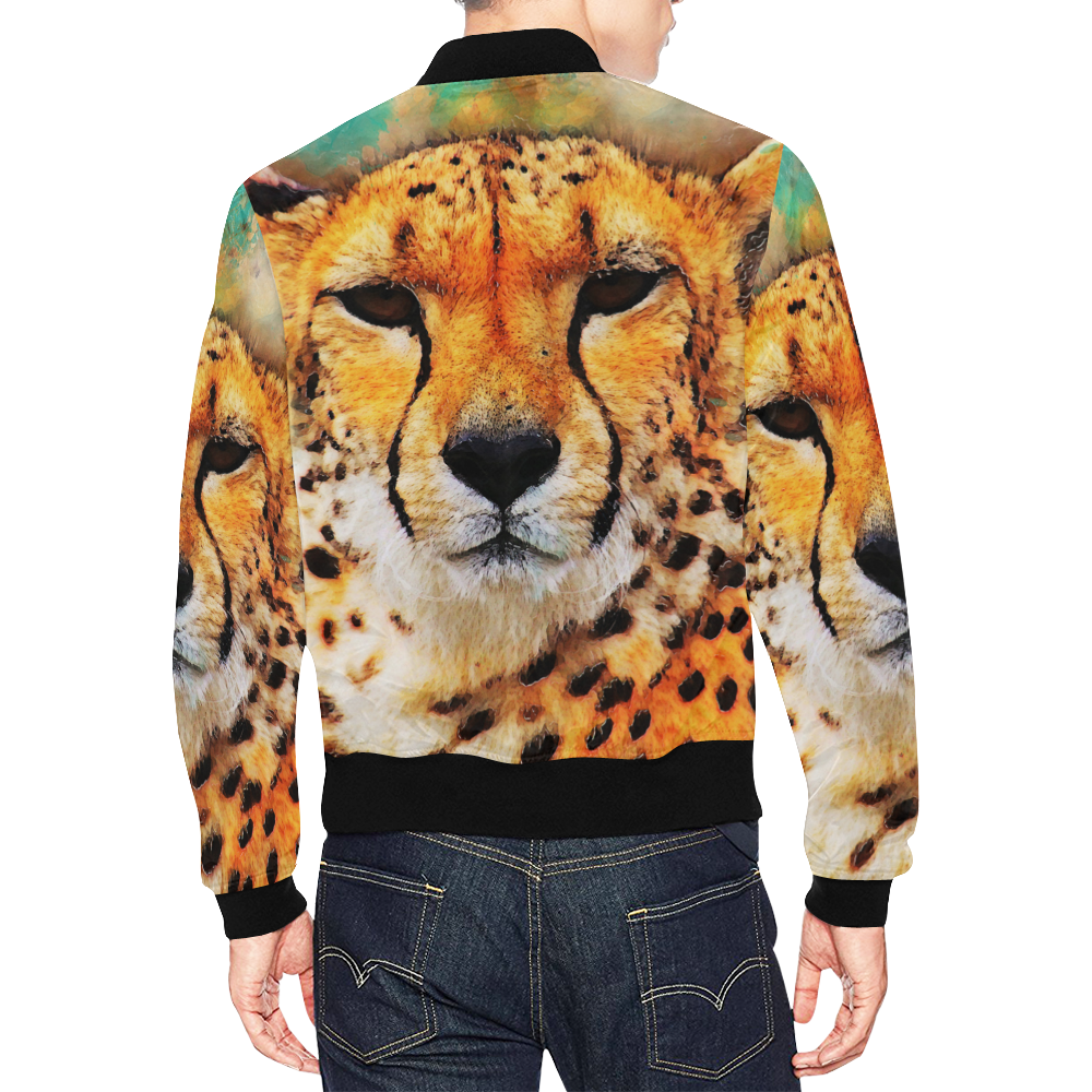 gepard leopard #gepard #leopard #cat All Over Print Bomber Jacket for Men/Large Size (Model H19)