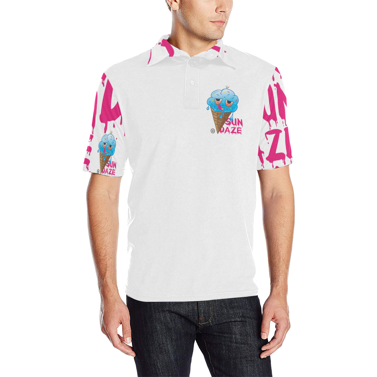 sundazepolo Men's All Over Print Polo Shirt (Model T55)