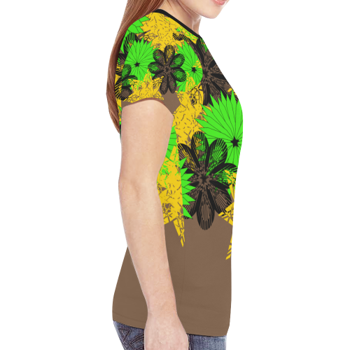 abstract bouquet New All Over Print T-shirt for Women (Model T45)