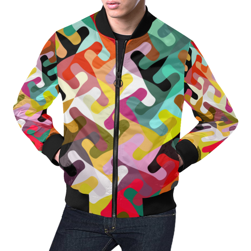 Colorful shapes All Over Print Bomber Jacket for Men (Model H19)