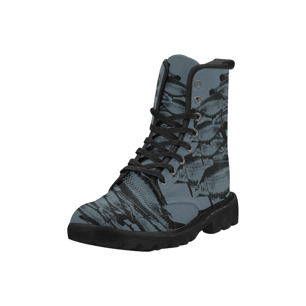carp fish shoes Martin Boots for Men (Black) (Model 1203H)
