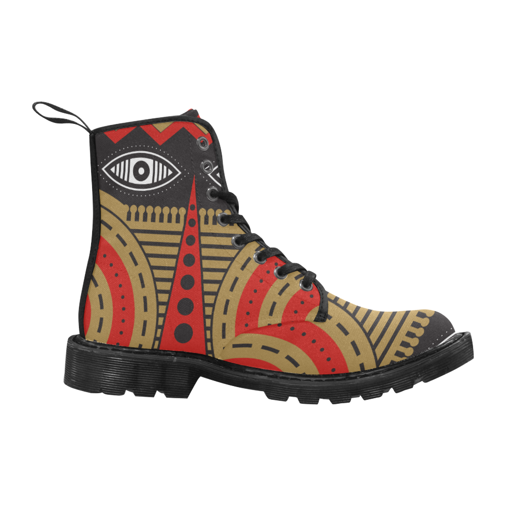 illuminati tribal Martin Boots for Women (Black) (Model 1203H)