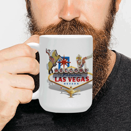 Las Vegas Welcome Sign on White Custom Ceramic Mug (15OZ)