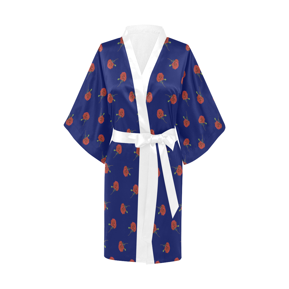 red rose blue Kimono Robe