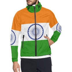 INDIA FLAG Unisex All Over Print Windbreaker (Model H23)