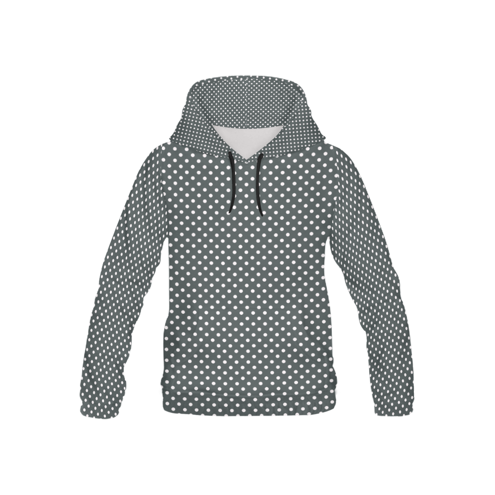 Silver polka dots All Over Print Hoodie for Kid (USA Size) (Model H13)