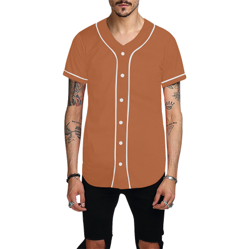 RB04 Brown Shirt All Over Print Baseball Jersey for Men (Model T50)