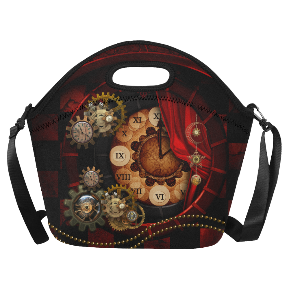 Steampunk, wonderful clockwork Neoprene Lunch Bag/Large (Model 1669)