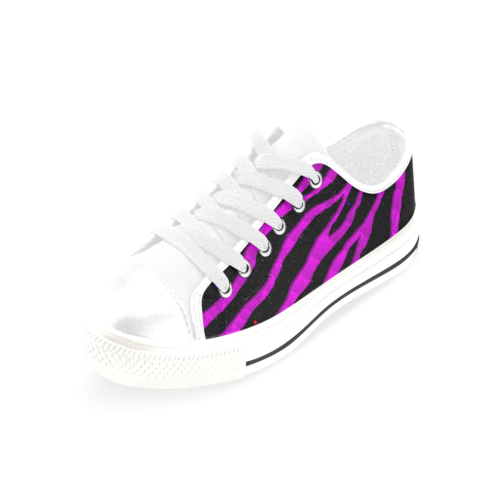 Ripped SpaceTime Stripes - Pink Men's Classic Canvas Shoes/Large Size (Model 018)
