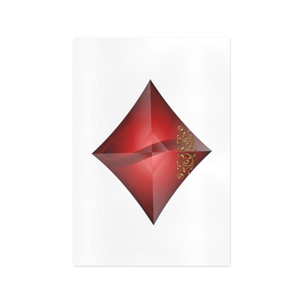 Diamond  Symbol Las Vegas Playing Card Shape Art Print 13‘’x19‘’