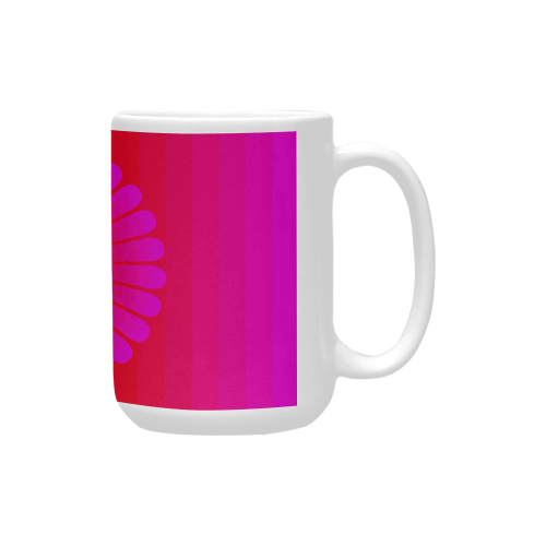 Pink flower Custom Ceramic Mug (15OZ)