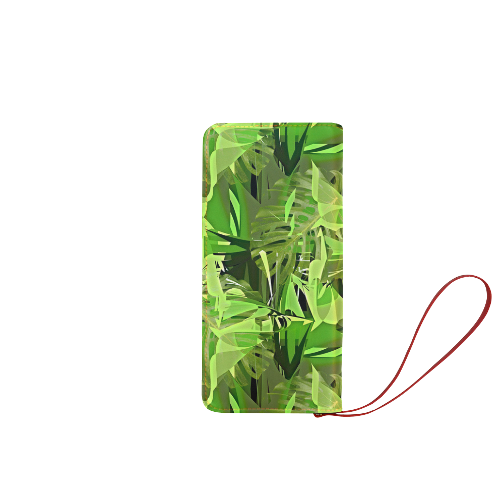 Tropical Jungle Leaves Camouflage Women's Clutch Wallet (Model 1637)