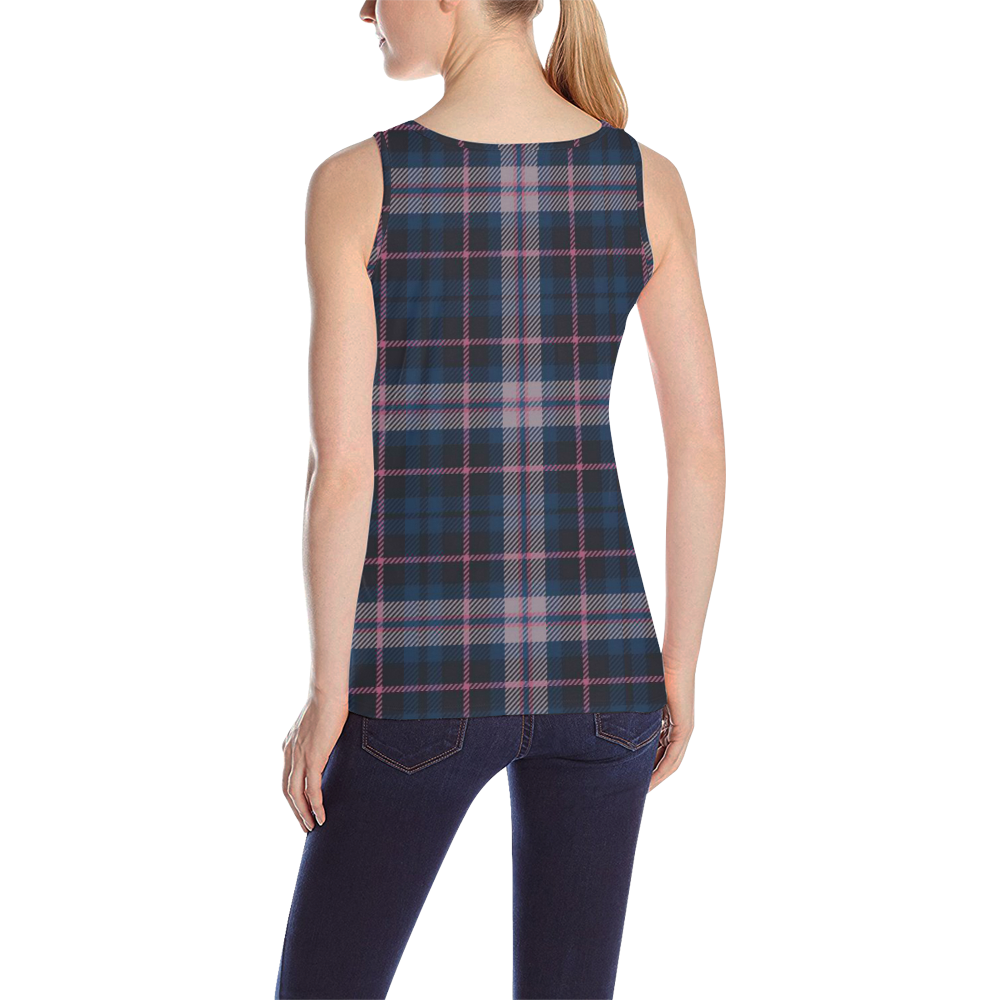 stripe blue pink All Over Print Tank Top for Women (Model T43)