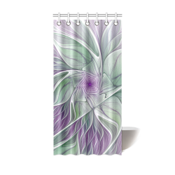 Flower Dream Abstract Purple Sea Green Floral Fractal Art Shower Curtain 36"x72"