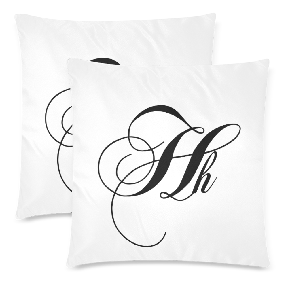 Alphabet H by Jera Nour Custom Zippered Pillow Cases 18"x 18" (Twin Sides) (Set of 2)