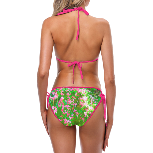 Honeysuckle Flowers Abstract Custom Bikini Swimsuit (Model S01)