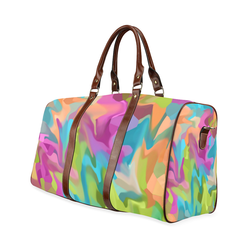 Abstract Punch Travel Tote Waterproof Travel Bag/Large (Model 1639)