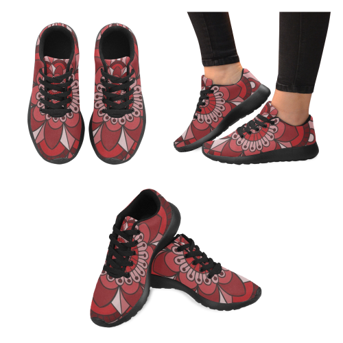 MANDALA HIBISCUS BEAUTY Women's Running Shoes/Large Size (Model 020)