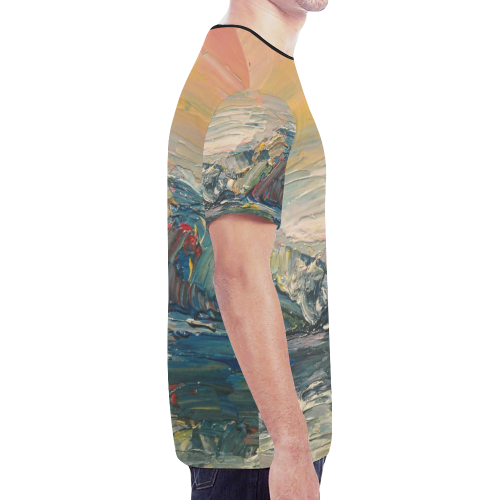 Mountains painting New All Over Print T-shirt for Men (Model T45)