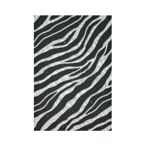 Ripped SpaceTime Stripes - White Cotton Linen Wall Tapestry 60"x 90"