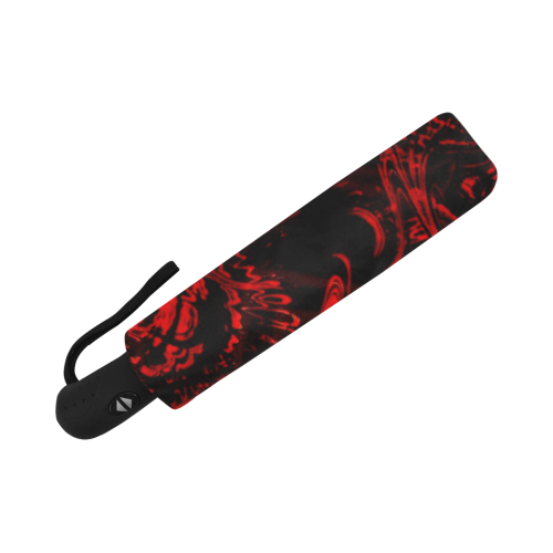 Red and Black Swirl Anti-UV Auto-Foldable Umbrella (Underside Printing) (U06)