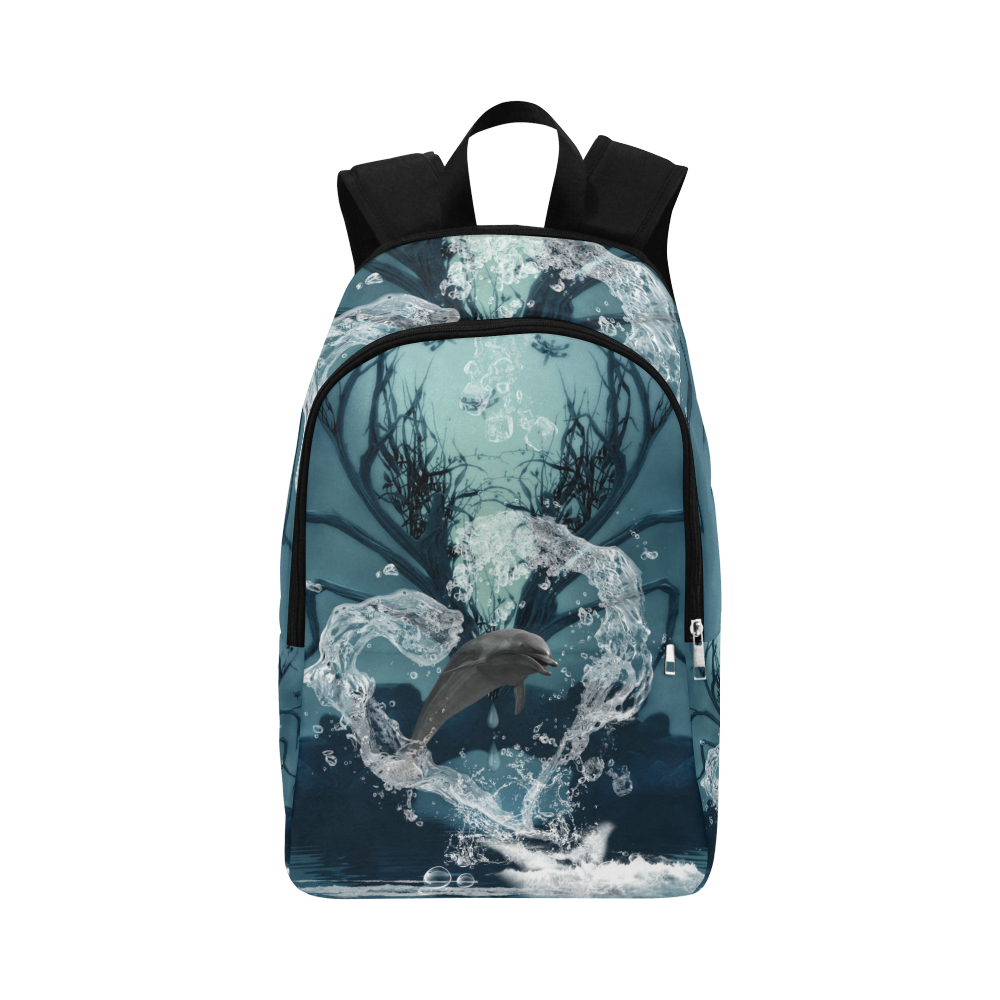 Dolphin jumping by a heart Fabric Backpack for Adult (Model 1659)