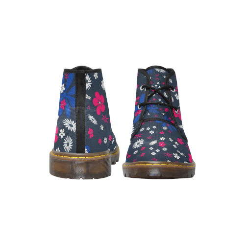 FLORAL DESIGN 11 Women's Canvas Chukka Boots/Large Size (Model 2402-1)