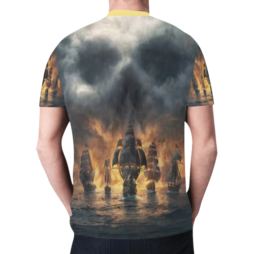 Skull Ships New All Over Print T-shirt for Men (Model T45)