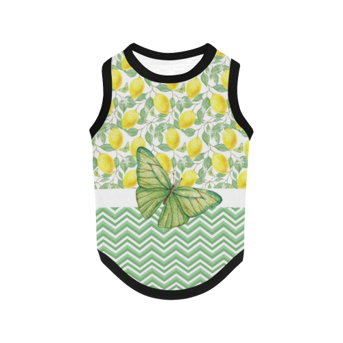 Butterfly And Lemons All Over Print Pet Tank Top