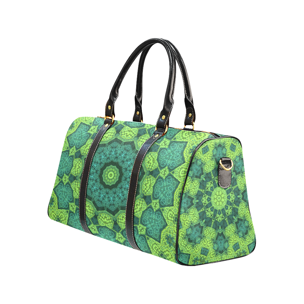 Green Theme Mandala New Waterproof Travel Bag/Large (Model 1639)