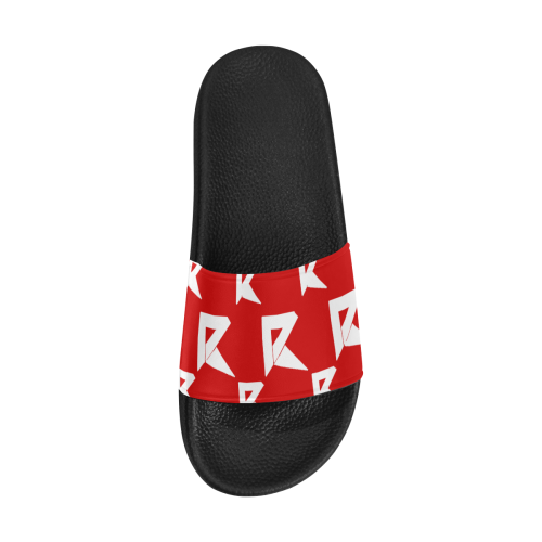Slide Sandals/Multicolor-Red Men's Slide Sandals/Large Size (Model 057)