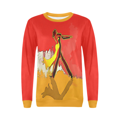 Tango All Over Print Crewneck Sweatshirt for Women (Model H18)