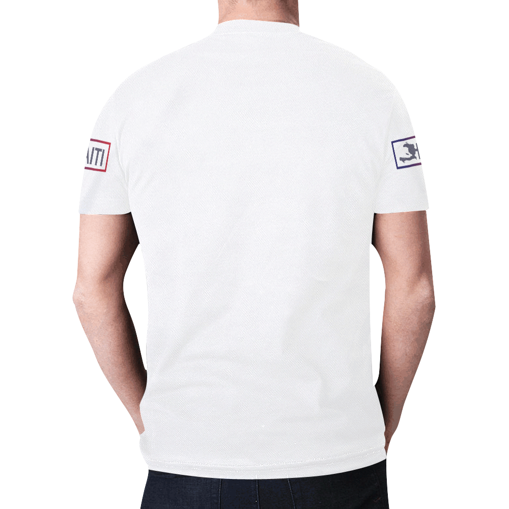 Haitian Flag Print T-shirt for Men (White) New All Over Print T-shirt for Men (Model T45)